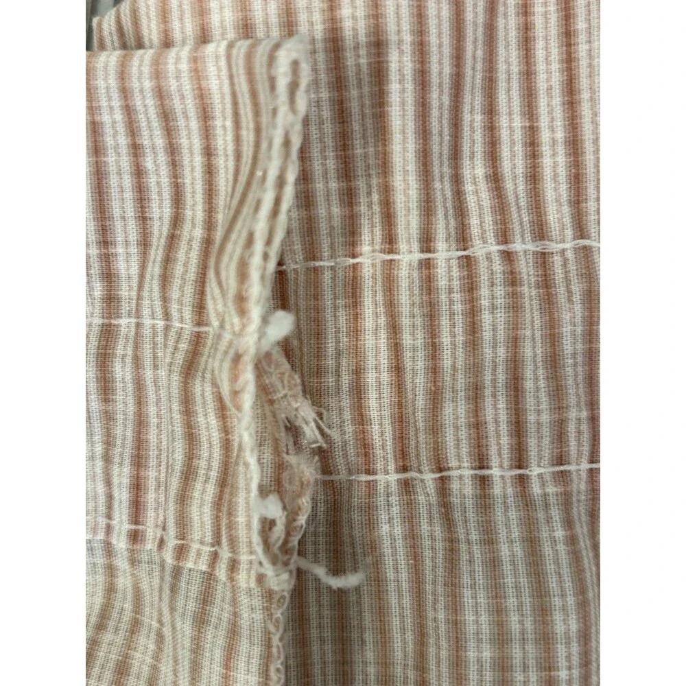 VTG 2 VALANCES Ruffled Stripes W Vines Flowers & Lace Trim Cottage Core 48 X 12